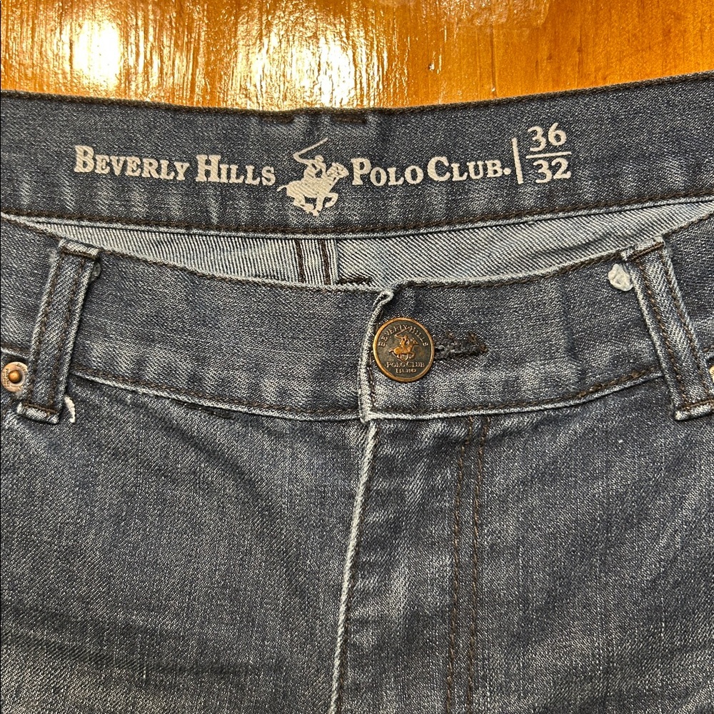 Beverly Hills Polo Club Straight Leg Lightly Distressed Denim Jeans Pants - Picture 3 of 8